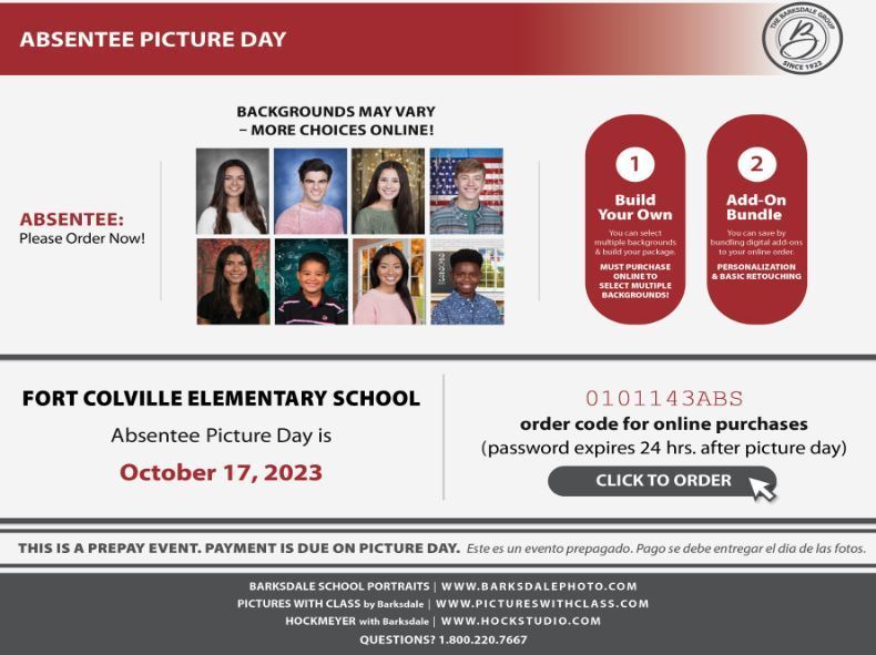 Picture Retake Day:    Tuesday, October 17th