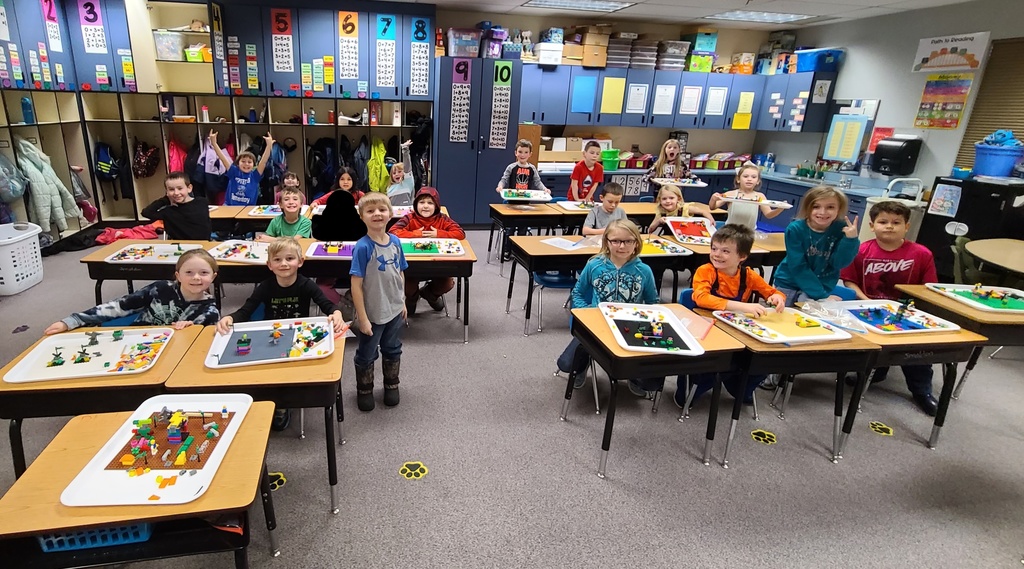Lego owl houses with Smoldon's 1st grade
